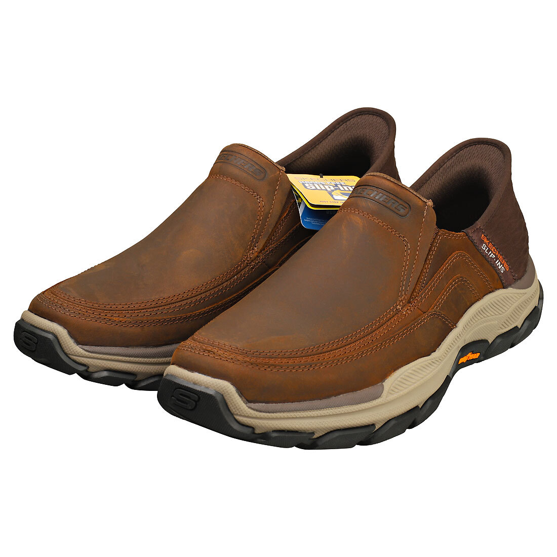 Skechers Slip-ins Respected Mens Slip On Shoes in Dark Brown  display picture 1