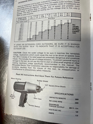 VINTAGE MILWAUKEE 9069 IMPACT WRENCH KIT 1/2 SQUARE DRIVE 9065 NEW OLD STOCK USA - Picture 7 of 8