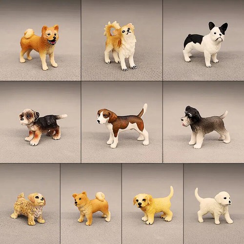 Mini Welpen Figur Schnauzer Shiba Inu Chihuahua Bulldogge für DIY Puppenhaus