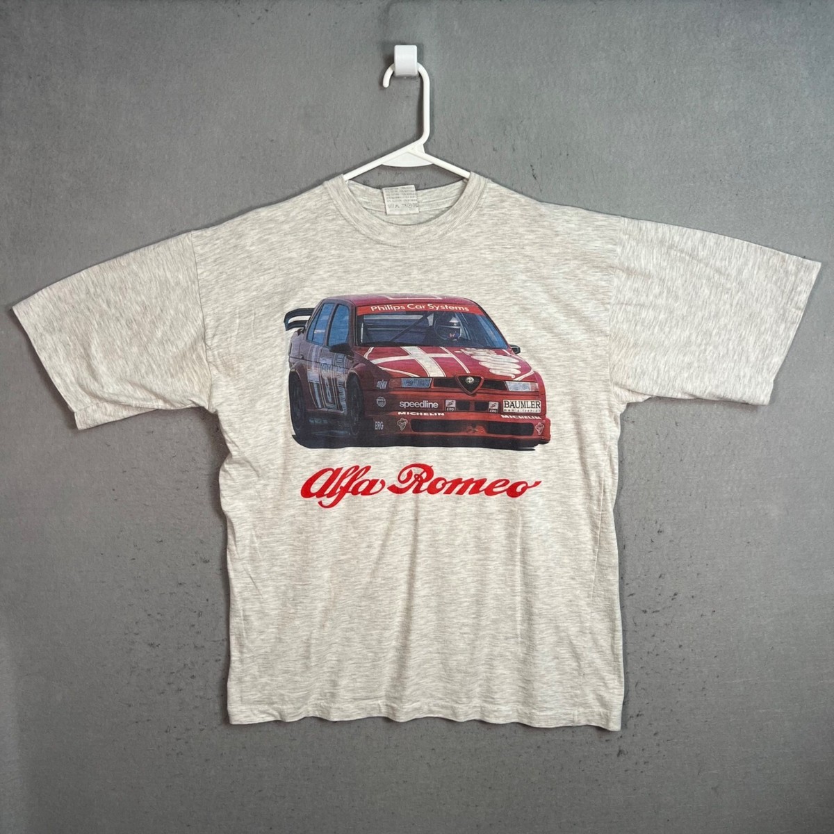 Vintage 90s Alfa Romeo 155 DTM Racing Car T Shirt Adult