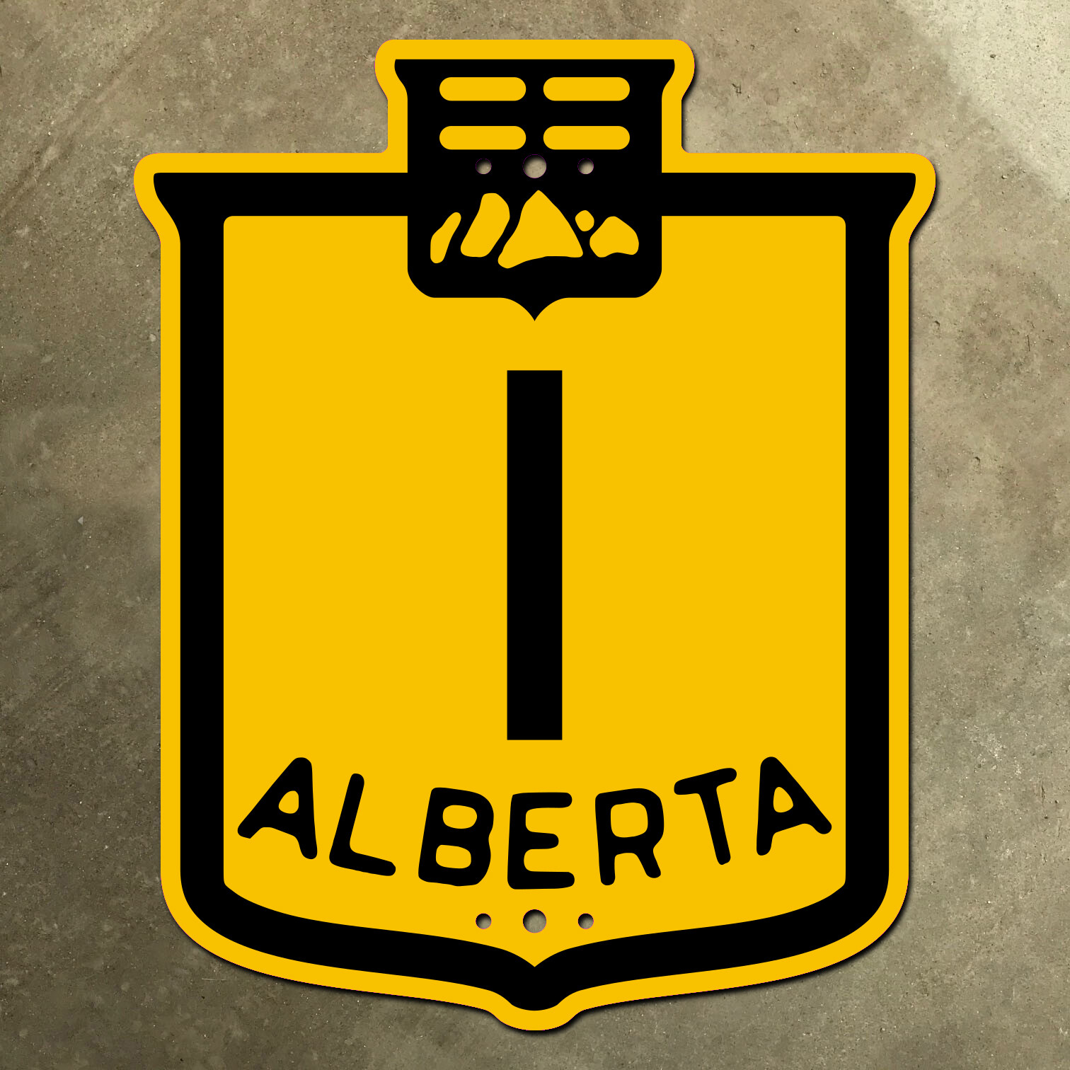 Alberta Provincial Highway 1 Ruta Marcador Señal de tráfico Canadá 1926 Escudo Montañas
