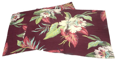 Vtg Decorative Pillow Case Cover Lot Tropical Flowers 1950s