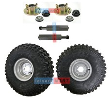 22 x 11.00-8 Quad ATV Trailer Wheels Axle set 2 x Hubs , 2 x Stub Axles 4" PCD
