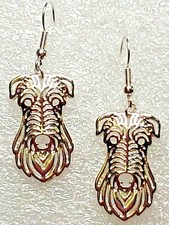 Scottish Deerhound Dog Silver Hook Drop Earrings Jewelry