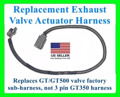 fits Mustang GT GT500 Exhaust Valve Actuator Harness Wiring Connector Muffler
