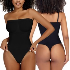 Women Shapewear Strapless Bodysuit Tummy Control Body Shaper Thigh Slimmer Short