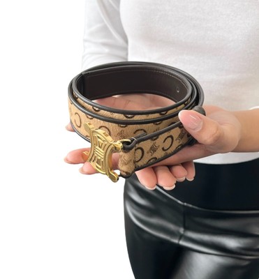 CELINE Vintage Macadam Logo Belt #32/80 Fashion Accessory  display picture 1