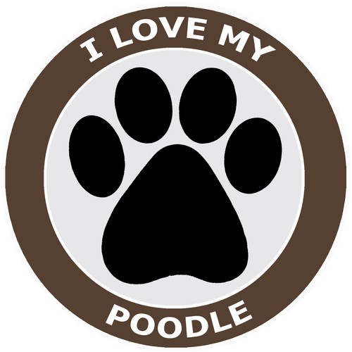 I Love My Poodle - Car Truck Window Bumper Sticker Decal Canine Pet Dog Breed - Bild 2 von 105