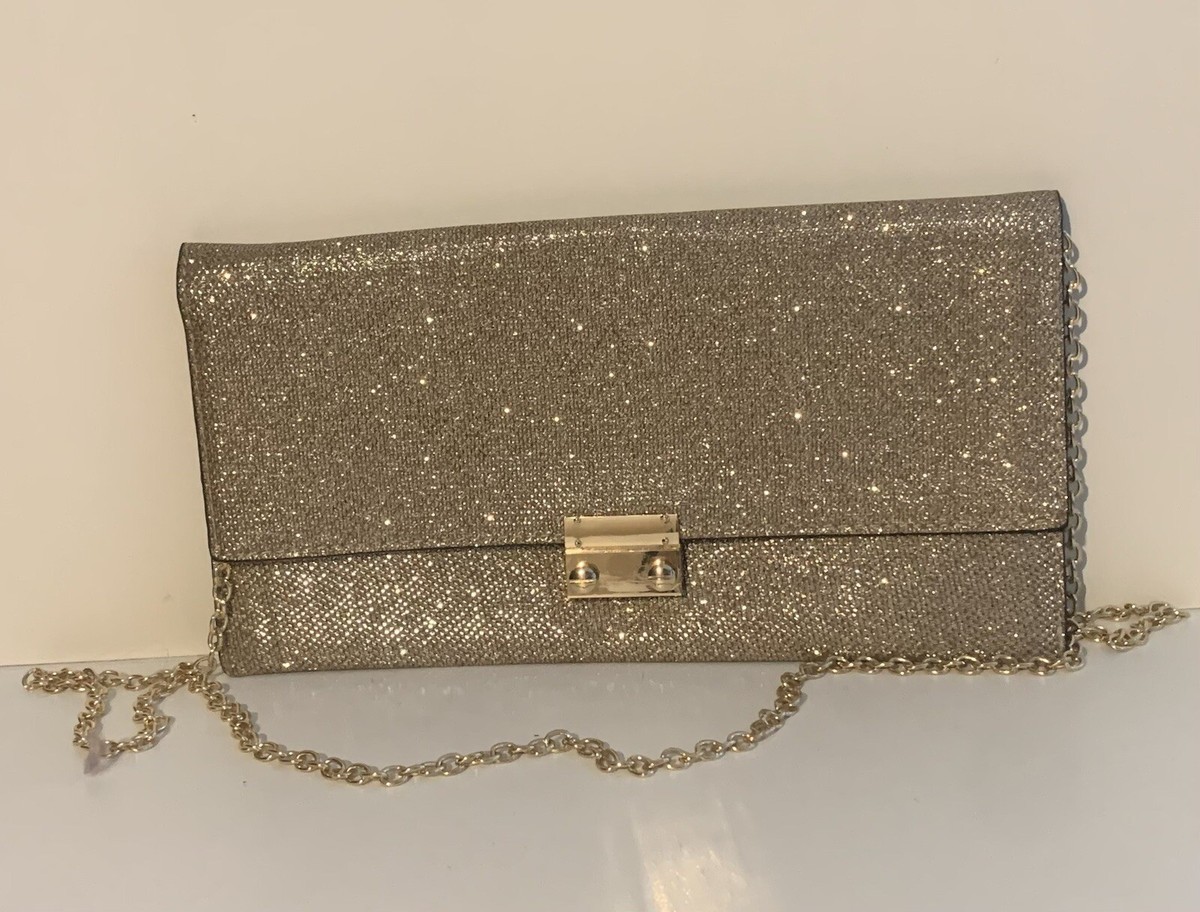 Crossbody Bag New Look Glitter Bag New Look Silver Glitter Pleated