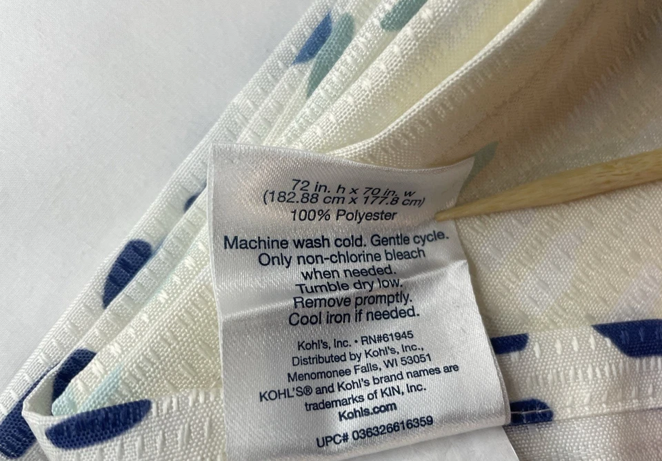 Kohls "The Big One" Cortina de Ducha Azul Variegado 72" x 70" Nueva Foto 3 de 4