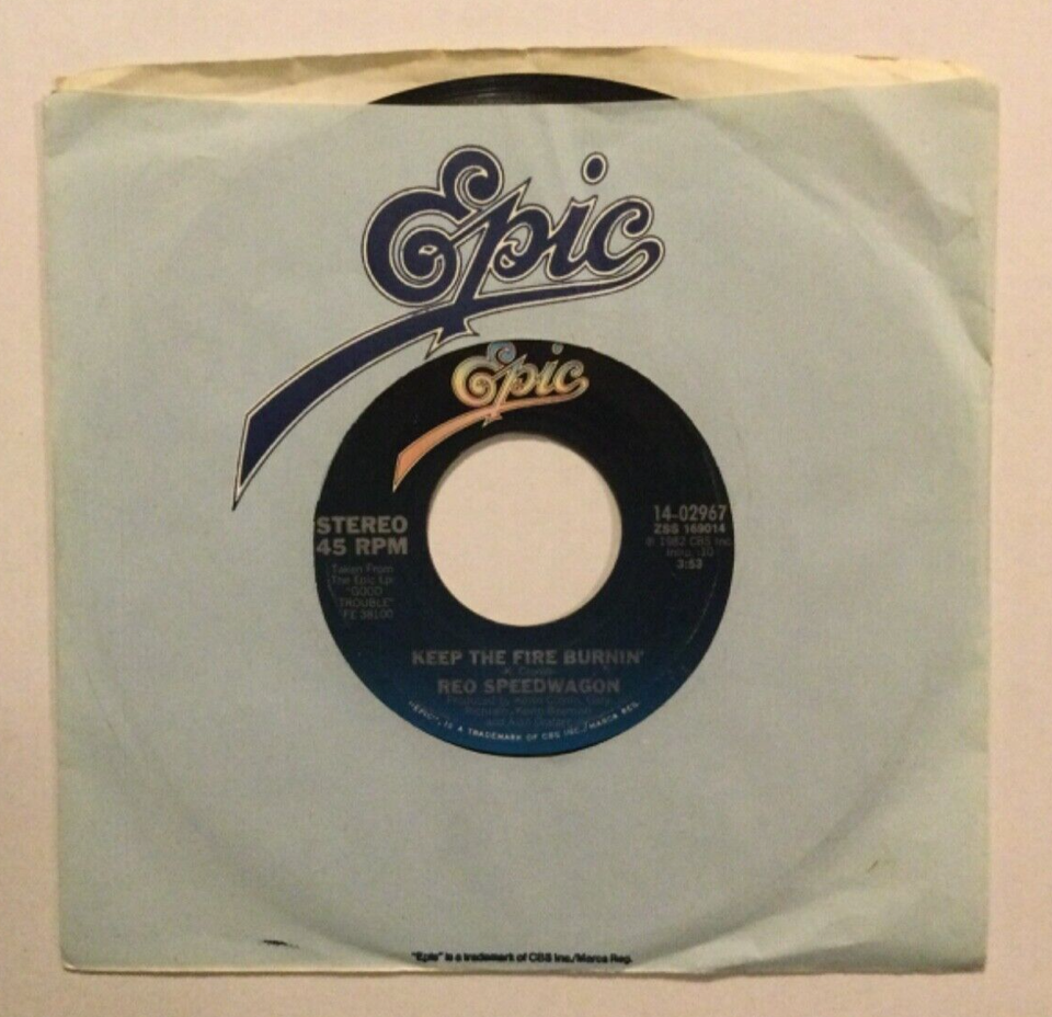 REO Speedwagon Keep The Fire Burning / I'll Follow You 1982 7" 45 RPM eBay