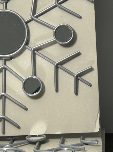 Lot Of 6 Snowflake Wall Art Silver Tone Metal Round Mirrors NEW 10” X 9” (#1) - Picture 7 of 9