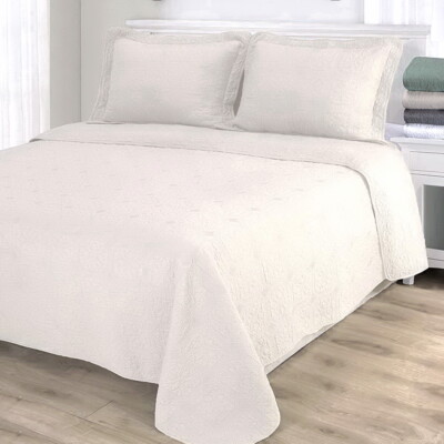 Superior 100% Cotton Soft 3-Piece Full/Queen Channing Quilt Set Grey Superior 100% Cotton Soft 3-Piece Full/Queen Channing Quilt Set Grey