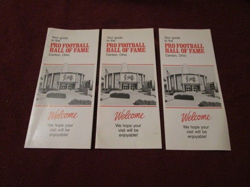 Lot of 3 1970s-era Canton Pro Football Hall of Fame pamphlet guides NFL