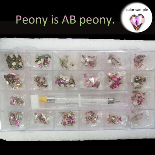 Nagel Strass Set Flatback 240 Stck. Legierung Charms Glas Schmuck Nagel Kristall Box - Bild 5 von 68