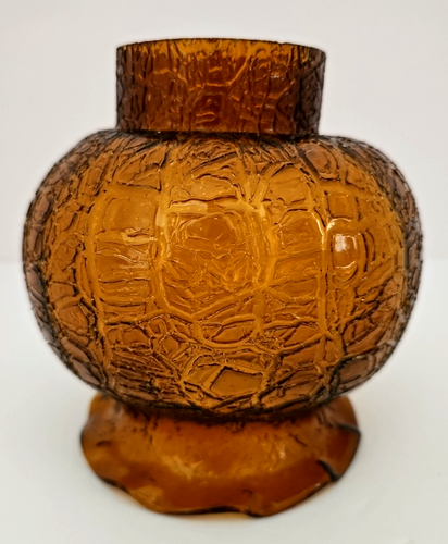 Vtg.6 3/8"H Amber Textured Glass Lamp Shade 3" Fitting or Craft your own project - Picture 5 of 12