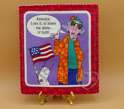 Lady in Red Loralie Harris Cotton Fabric Panel Reverse Maxine & Floyd - Picture 3 of 5