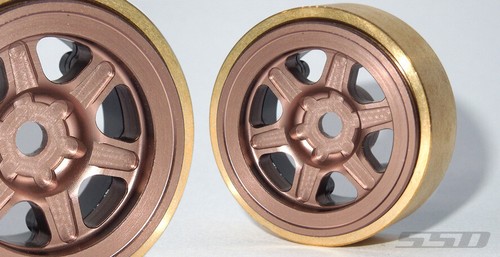 SSD RC SSD00426 1.0" Aluminum / Brass Slot Beadlock Wheels (2) - Picture 2 of 5