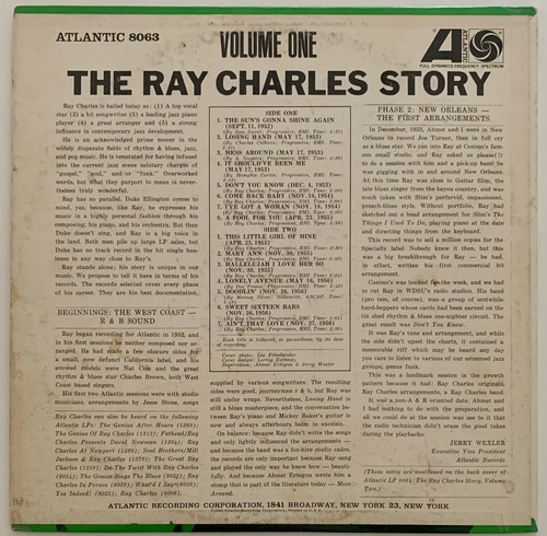 The Ray Charles Story Volume One 1962 Atlantic USA 12" vinyl album 15 Hit songs - Picture 2 of 4