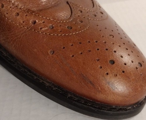 Wingtip Brown Leather Brogue Oxford Shoes 11.5 Red Tape Dressy Lace Work Office - Picture 2 of 7