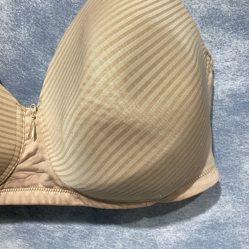 Vanity Fair 38DD Beige Stripe Smooth Cup  4 Hook Wireless - Image 3 of 4