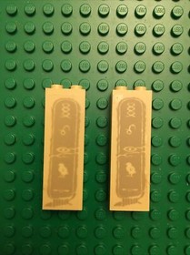 2 LEGO Indiana Jones Tan Brick Hieroglyphs Columns For Set 7621