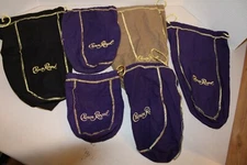 Lot of 6 Crown Royal Bags Mixed Colors Purple Black Maple Small, Medium & Large