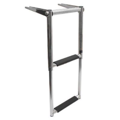 Marine Boat 2 Step Telescoping// Folding Swim Stainless Ladder Built in Handle