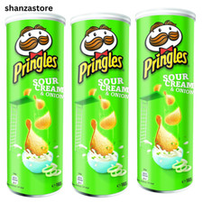 Pringles Sour Cream & Onion (Pack of 3 x 165 g Tub) | UK Free And Fast Dispatch