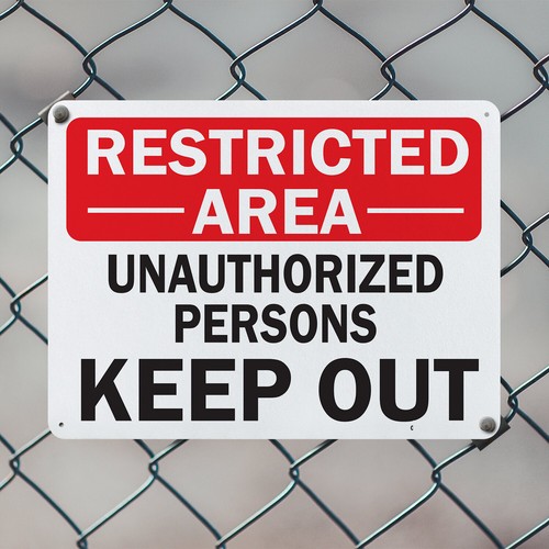 (2 Pack) Restricted Area Unauthorized People Keep Out OSHA ANSI Sign Decal Metal - Picture 5 of 22