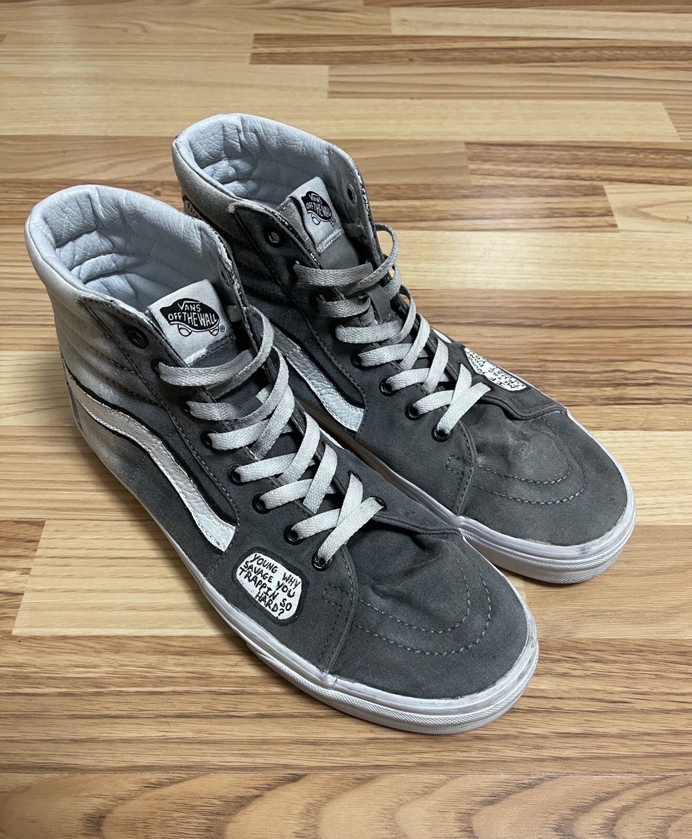 Malik Morillo Custom 1/1 Vans Sk8 Hi Rap Lyrics Sneakers