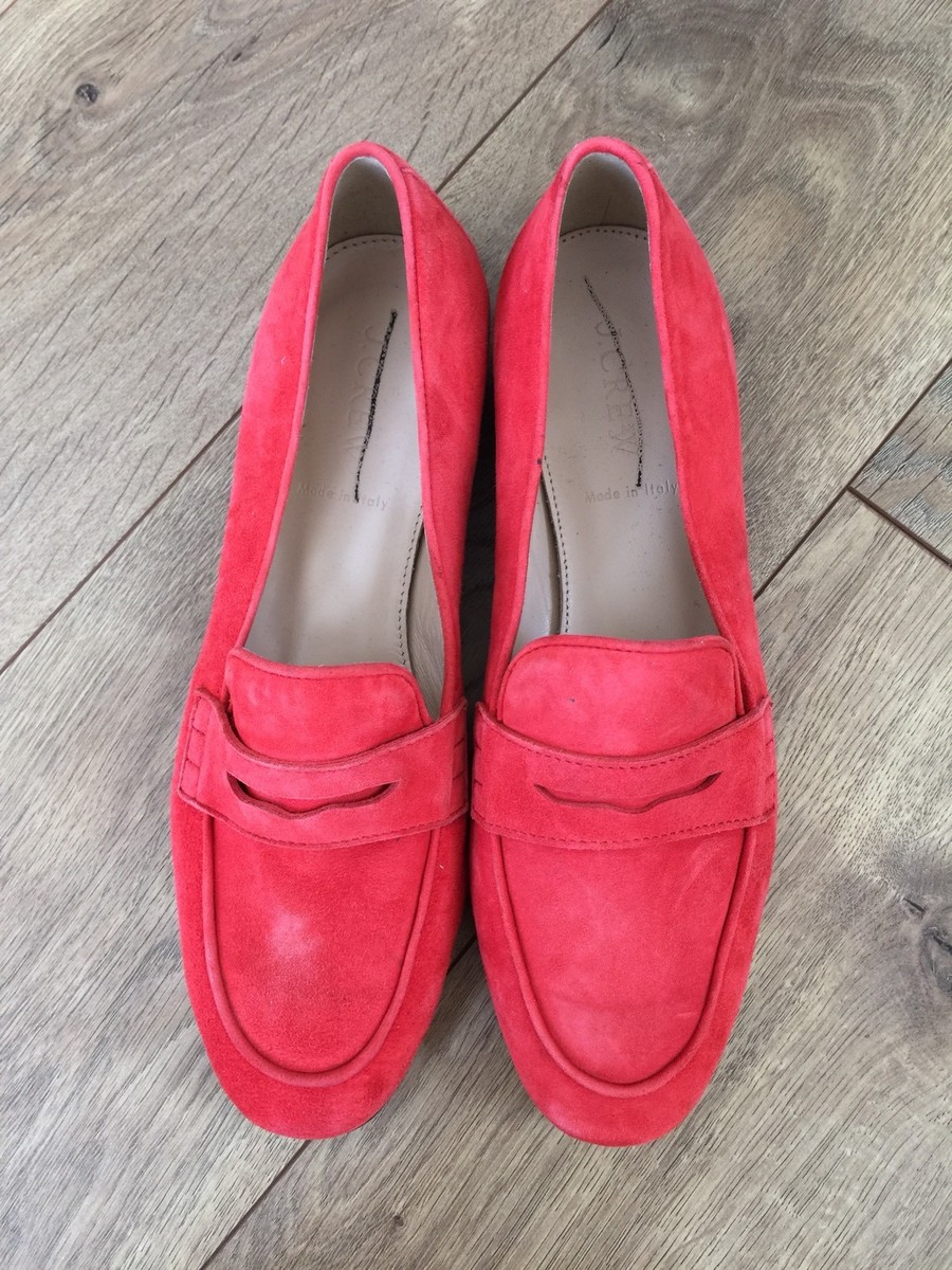 JCREW Charlie Penny Loafers in Suede Flats $168 6.5 Flame  display picture 2
