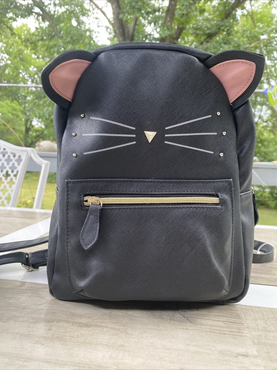 cat ear mini backpack Ears Faux Leather and plush paws and legs that make it look like a cuddly companion everywhere you go Under One Sky Black Quilted