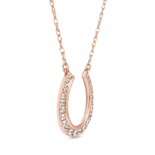 Collar colgante herradura de diamante TDW oro blanco de 10 K 1/6 quilates - Imagen 9 de 28