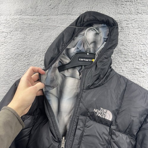 The North Face Boys Black Blue Reversible Hooded Puffer Jacket Coat XL 18-20 - Picture 7 of 15