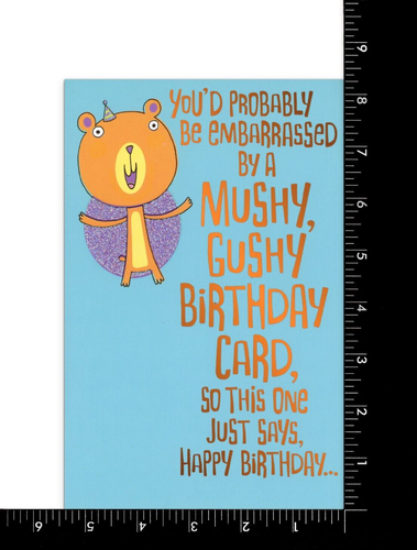 Funny BIRTHDAY Folding Pop Up Card, Mushy Gushy Animals by American Greetings +✉ - Picture 4 of 6