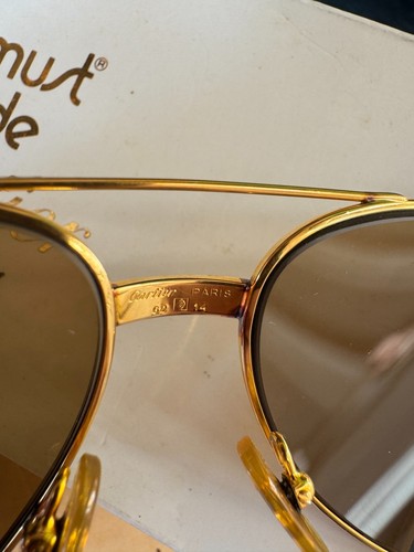 Excellent Vintage Cartier Vendome Santos Aviator Sunglasses Full Set 62mm - Picture 11 of 24