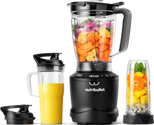 nutribullet NBF10500 1200wCountertop Blender Black 64oz Pitcher Cups Lids Blade
