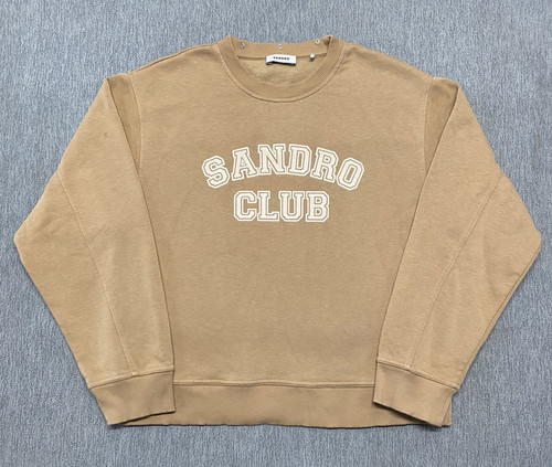 Sandro, Sandro Paris Sweatshirt Size 4 Large Brown Beige Sandro Club Pullover Sweater