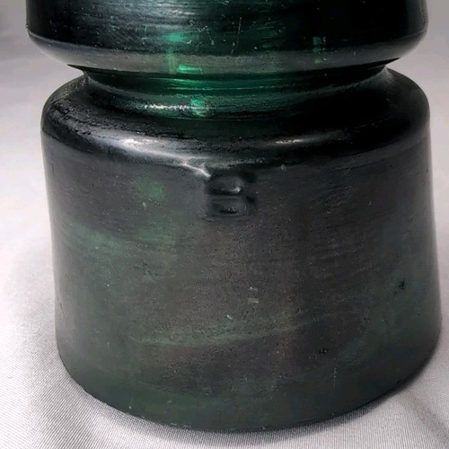 Vintage dunkelgrüner Glasisolator - Bild 5 von 5