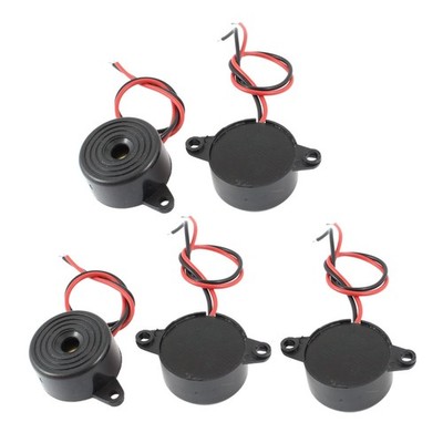 5Stk DC 3-24V 85dB Elektronische Alarmton Buzzer Alarm Summer Schwarz 23x12mm