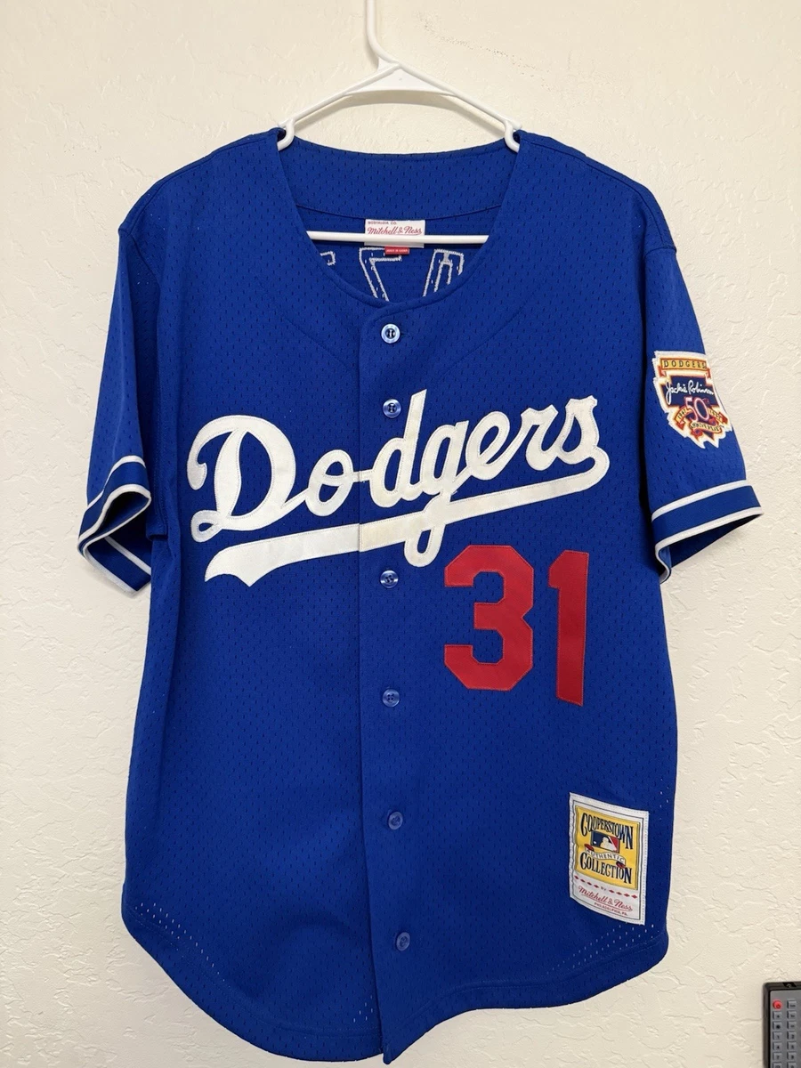 LA Dodgers Mitchell & Ness Blue Mike Piazza #31 Jersey Men's Sz