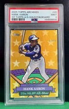 2025 Topps Archives Hank Aaron #07AS-20 1987 Topps A/S-Gold Foilboard /50 PSA 9