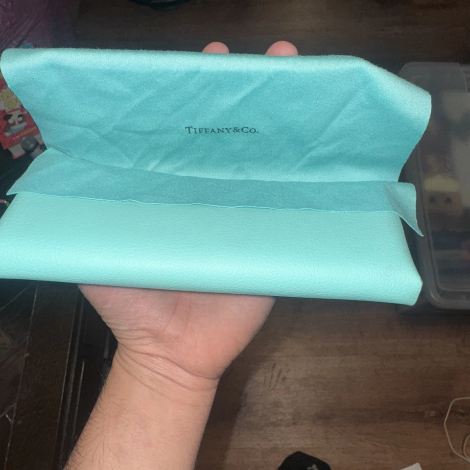 TIFFANY & CO. Gafas Suaves/Gafas de Sol Cuero Robin Azul Estuche Magnético* Foto 3 de 3