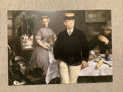 1 Kunst Postkarte,  Frühstück im Atelier, Eduard Manet, Neu