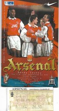 ARSENAL v DERBY COUNTY 6th MARCH 1999. WITH ARSENAL MATCHDAY TICKET. (FREE/P UK)