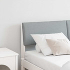 Headboard Light Grey Upholstered Fabric Padded Solid Pine 140x14x78.5 cm