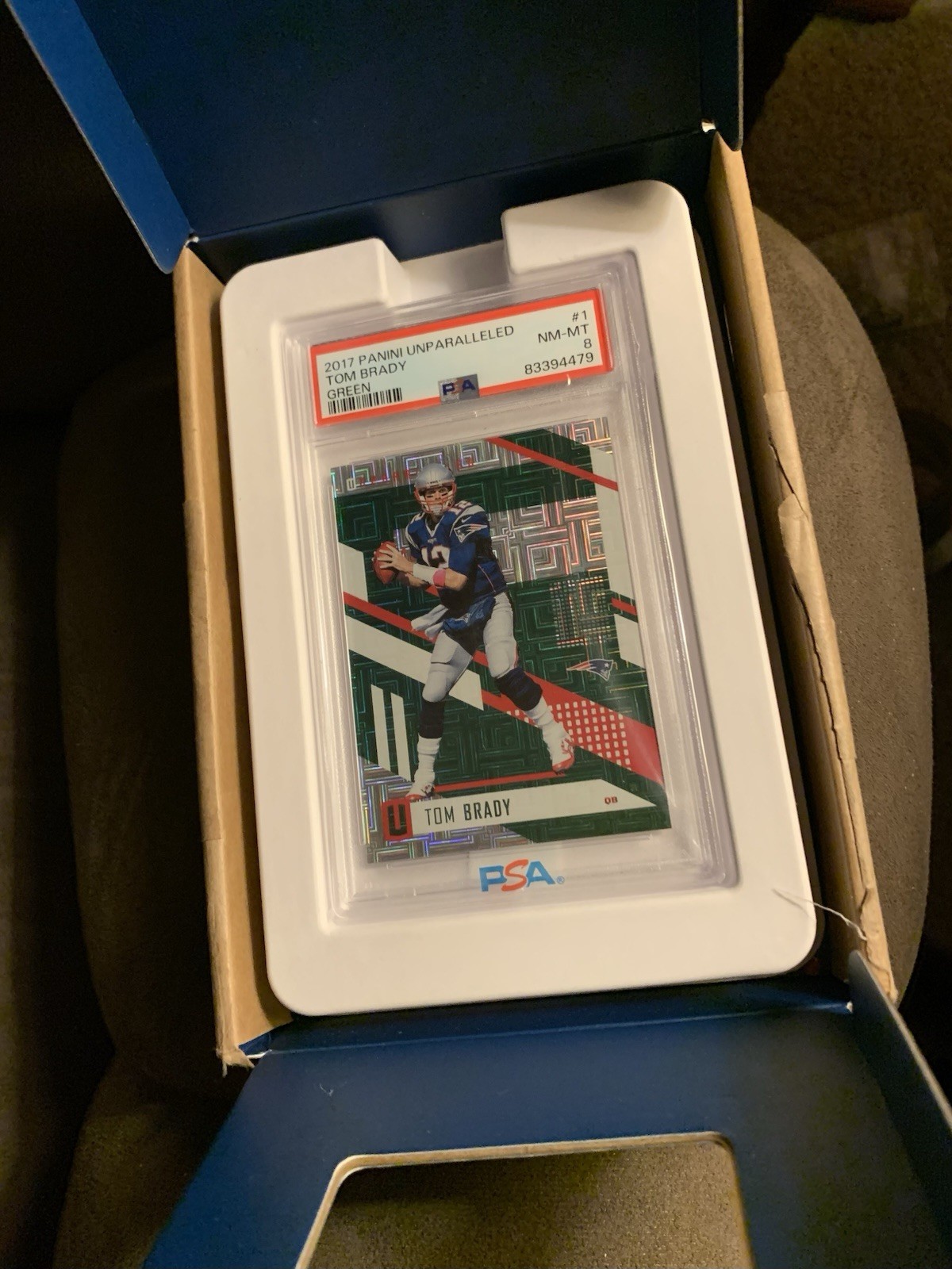 Tom Brady 2017 Unparelleled  PSA Authentic #4/5,only 2 in the world PSA graded  view 2