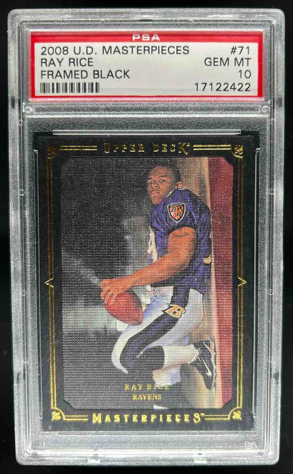Ray Rice Upper Deck Masterpieces #71 Framed Black