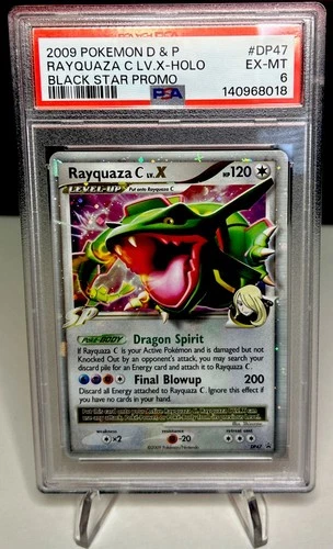 2009 POKEMON DIAMOND & PEARL BLACK STAR PROMO #DP47 RAYQUAZA C LV.X-HOLO PSA 6